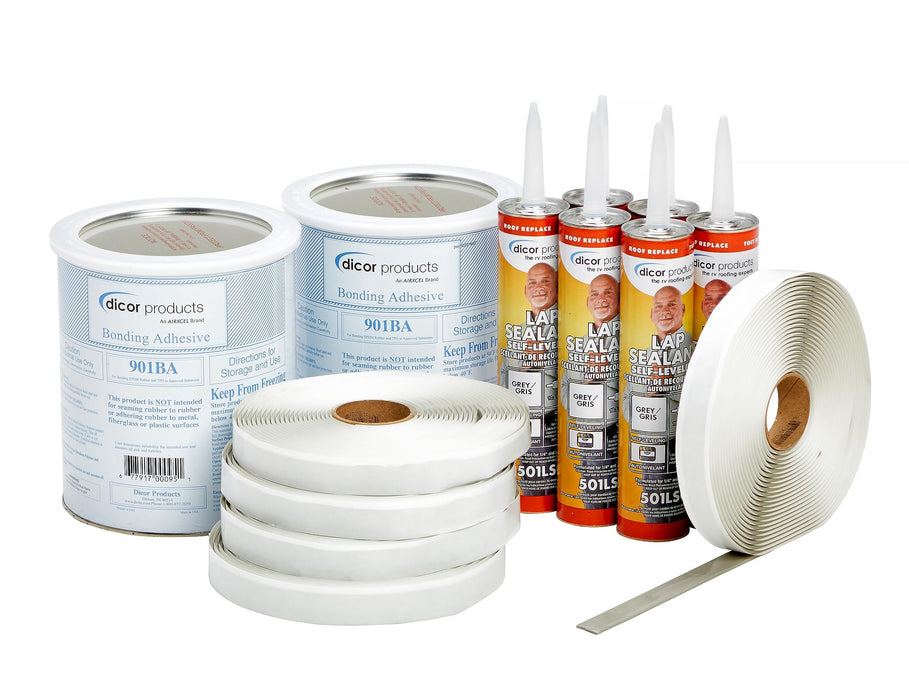 Dicor Corporation 401CK-G Rubber Roof Installation Component Kit, Grey