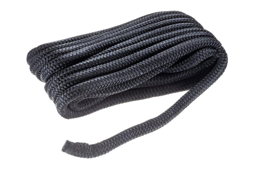 Seachoice Double-Braid Nylon Dock Line w/ Eye Splice, Pre-Shrunk, Heat Stabilized, 3/4 In. X 35 Ft., Black