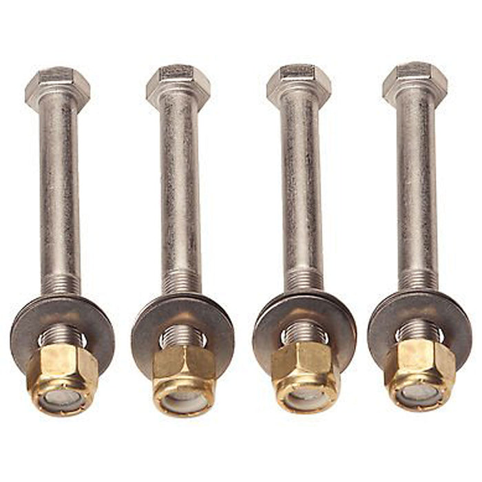 SeaStar DK6145 Jack Plate Mounting Bolt Kit, 4 Stainless Steel Bolts, Brass Nylock Nuts and Washers