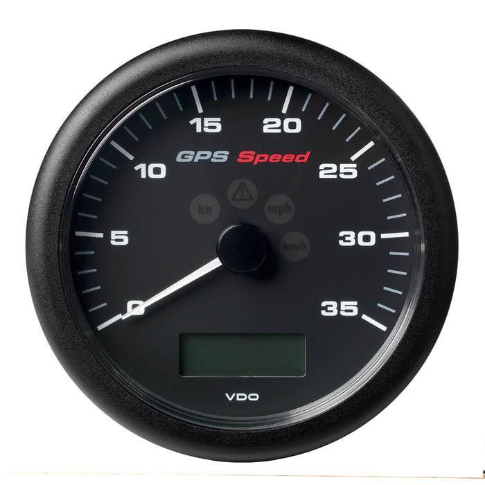 Velocímetro GPS ViewLine Veratron de 4-1/4" (110 mm) con 0 a 35 nudos/km/h/mph, de 8 a 16 V, esfera y bisel negros