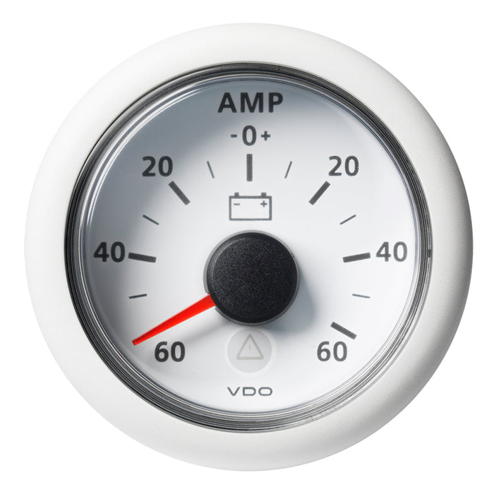 Veratron 52mm (2-1/16") ViewLine Battery Status Gauge -60/+60AMP - White Dial and Bezel