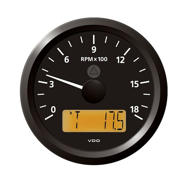 Veratron 3-3/8" (85 mm) ViewLine Tachometer - 0 to 6000 RPM - 8 to 32V - Black Dial and Triangle Bezel