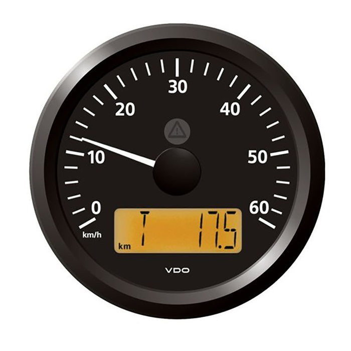 Veratron 3-3/8" (85 mm) ViewLine Speedometer - 0 to 60 KMH - 12/24V - Black Dial and Triangular Bezel