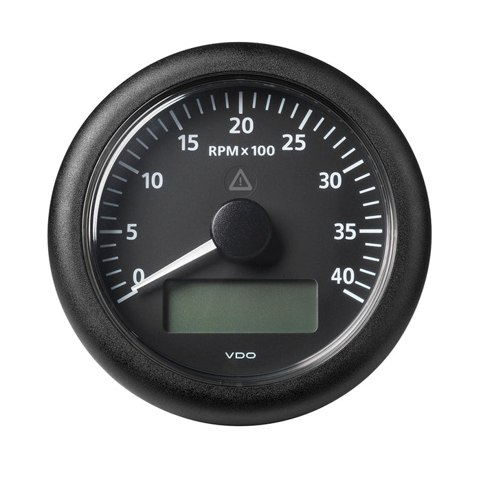 Veratron 3-3/8" (85mm) ViewLine Tach with Multifunction Display - 0 to 4000 RPM - Black Dial and Bezel