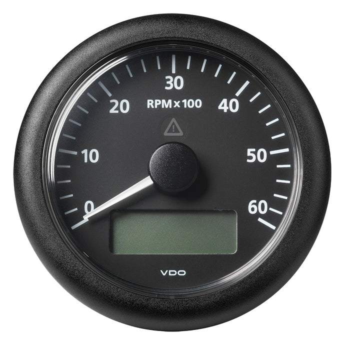 Tacómetro Veratron ViewLine de 3-3/8" (85 mm) con pantalla multifunción, de 0 a 6000 RPM, esfera y bisel negros