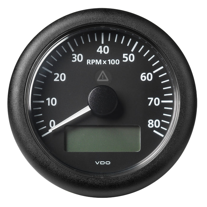 Veratron 3-3/8" (85mm) ViewLine Tachometer with Multi-Function Display - 0 to 8000 RPM - Black Dial and Bezel