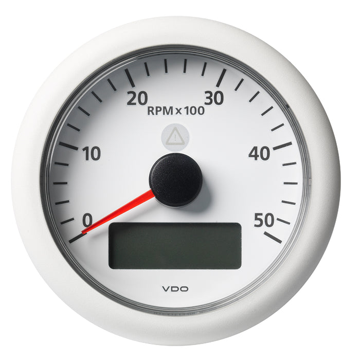 Veratron 3-3/8" (85mm) ViewLine Tachometer with Multi-Function Display - 0 to 5000 RPM - White Dial and Bezel