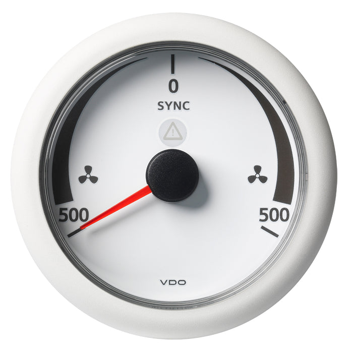 Veratron 3-3/8" (85mm) ViewLine Synchronizer -500/+500 RPM - 8 to 32V - White Dial and Bezel