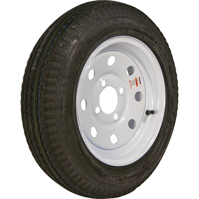 Loadstar Tires 30688 Bias Tire & Wheel (Rim) Asm K353, 530-12 4 Hole 4 Ply, White w/o Stripes, Modular