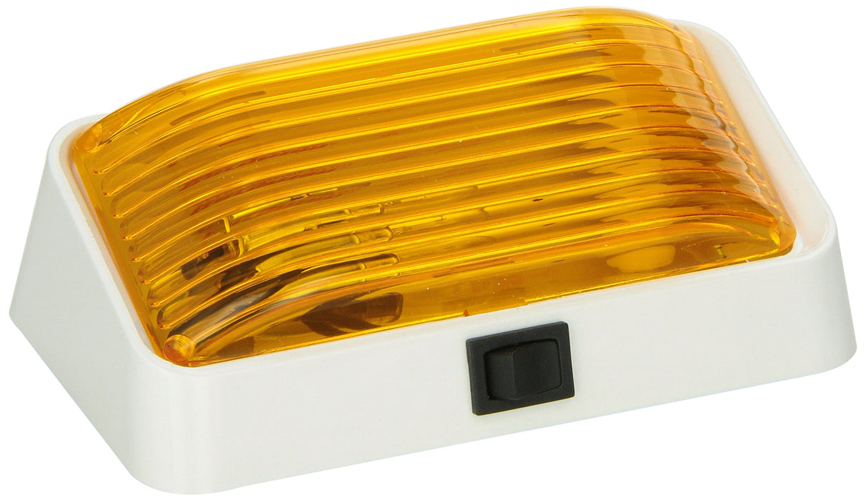 Fulton 30-78-518 Bargman #78 12V Porch/Utility Light w/Switch, White w/Amber Lens
