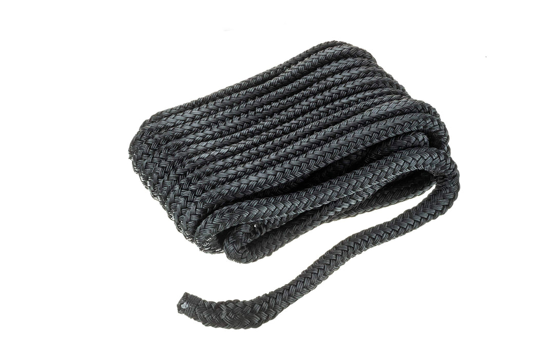 Seachoice 46961 Double-Braid Nylon Dock Line w/ Eye Splice, Pre-Shrunk, Heat Stabilized, 5/8 In. X 30 Ft., Black