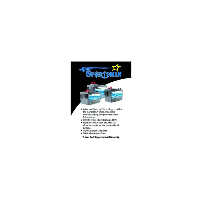 Midstate Battery AGM27M Odyssey Sportsman AGM Battery, 27 GRP 800 CCA