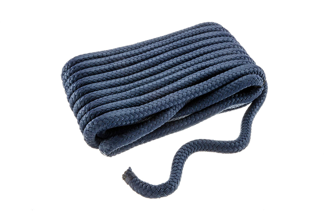 Seachoice Double-Braid Nylon Dock Line w/ Eye Splice, Pre-Shrunk, Heat Stabilized, 5/8 In. X 35 Ft., Navy Blue