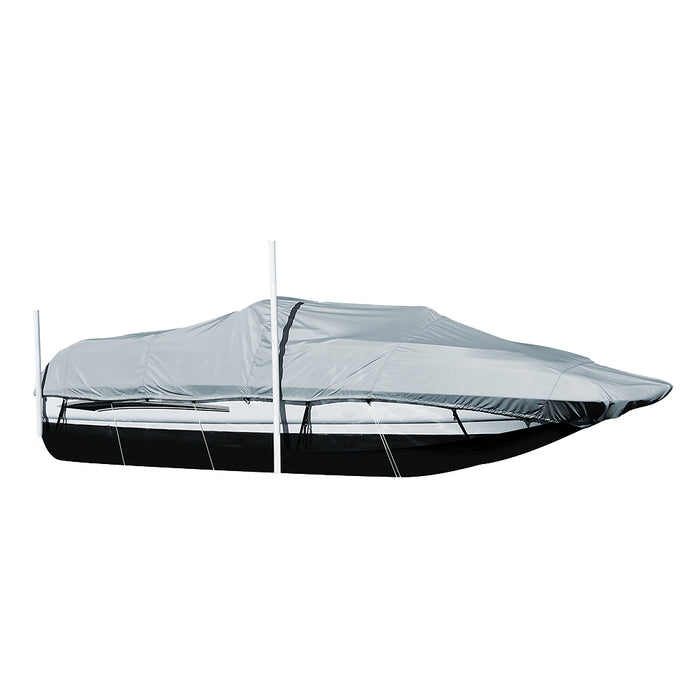 Funda para barco Carver Performance Poly-Guard, diseñada a medida, para barcos con cubierta Sterndrive de 20,5 pies y parabrisas pasante, color gris