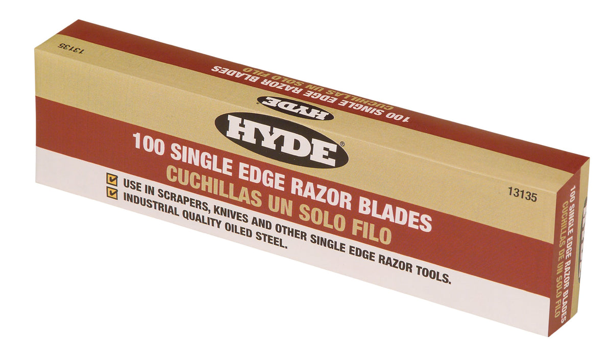 Hyde Tools 13135 Single Edge Razor Blades, 100/bx