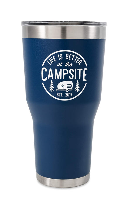 Camco 53324 Life Is Better At The Campsite Tumbler, 30 oz., Navy