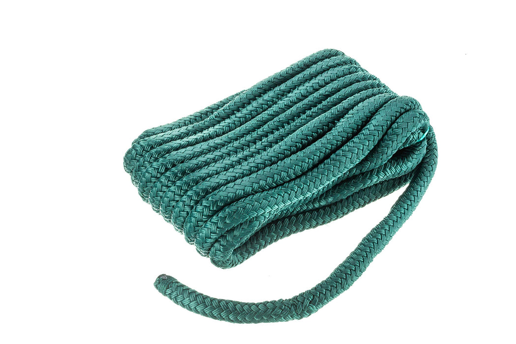 Seachoice 46981 Double-Braid Nylon Dock Line w/ Eye Splice, Pre-Shrunk, Heat Stabilized, 5/8 In. X 30 Ft., Forest Green