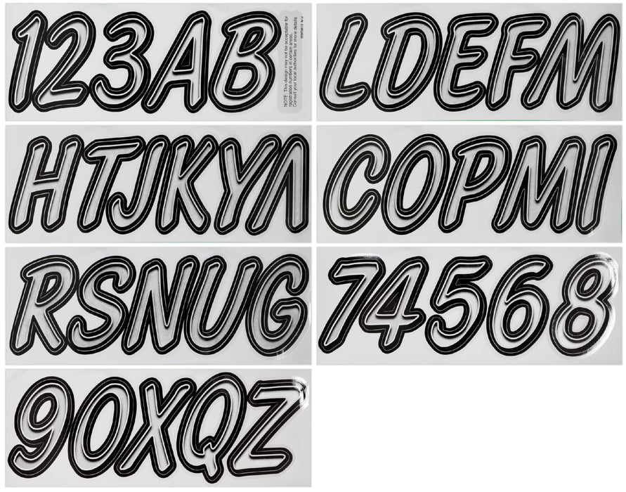 Hardline SIBKG400 Series 400 Registration Kit, Cursive, Smooth Font, Color Gradation, 4 Sets of 3" A-Z, 0-9