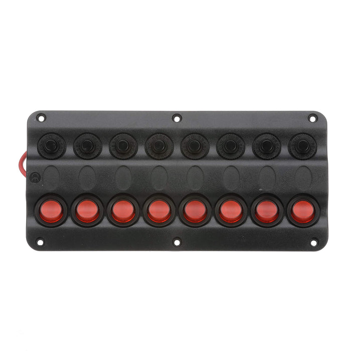Seachoice 12341 LED 12V 8-Switch Distibution Panel, Pre-Wired, Boat Panel Mount
