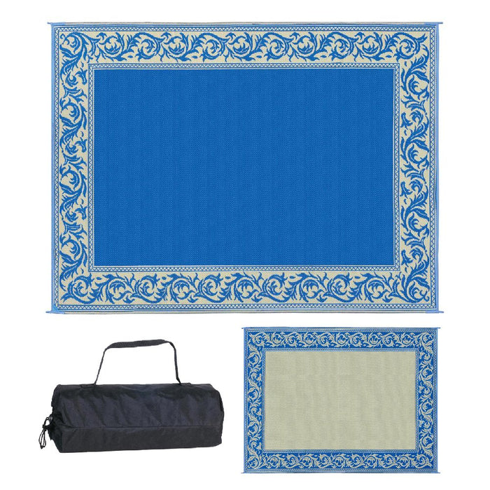 Ming's Mark RA3-BLU/BEIGE Reversible Mat, Classical Blue/Beige, 9' x 12'