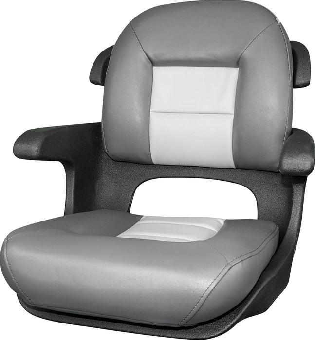 Tempress 57027 Elite Helm Low Back Seat, Black Shell, Charcoal/Grey Cushions