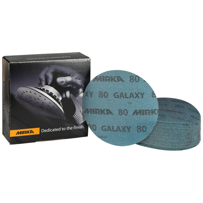 Mirka FY-622-080 Galaxy Grip Discs, 6", Grade 80, 50/pk