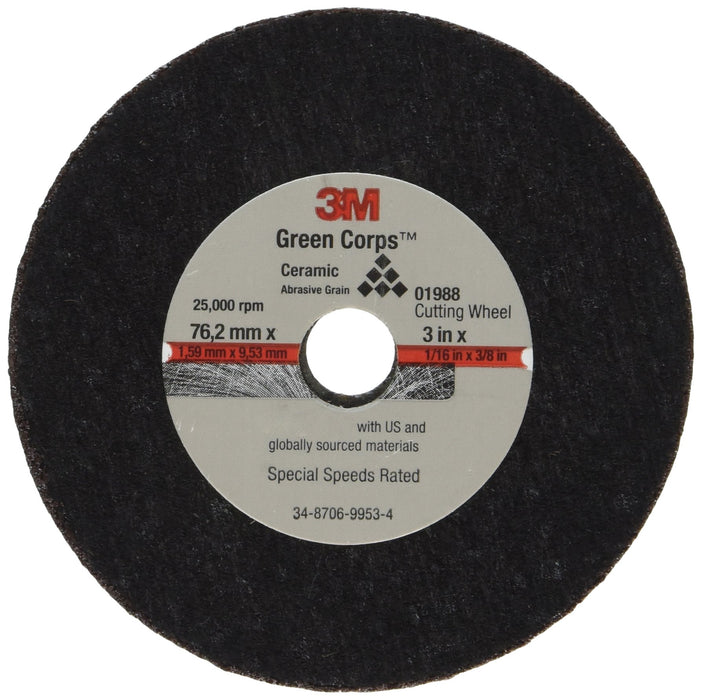 3M 1988 Cut Off Wheel 3" x 1/16 x 3/8
