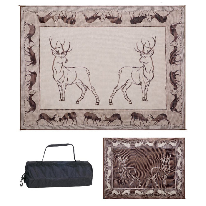 Ming's Mark PA1 Reversible Mat, Deer Black/Beige, 9' x 12'