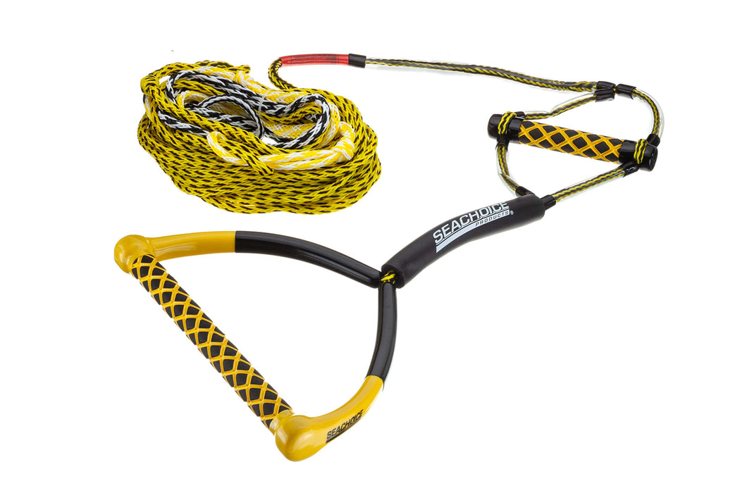 Seachoice 86801 5-Section Wakeboard Rope, 75', 15" Handle w/ Textured EVA Grip & 6" Trick Handle