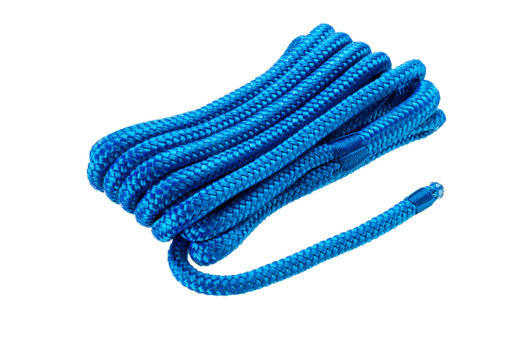 Seachoice Double-Braid Nylon Dock Line w/ Eye Splice, Pre-Shrunk, Heat Stabilized, 3/8 In. X 15 Ft., Blue
