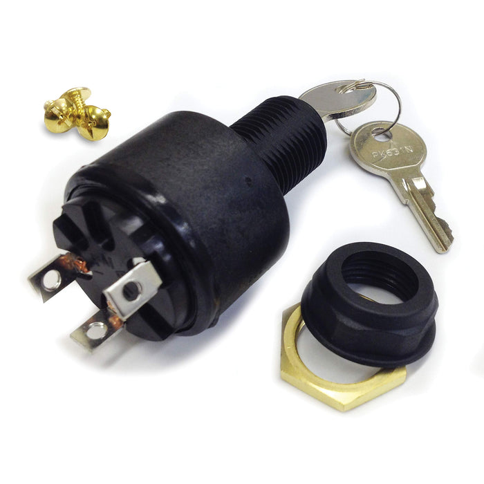 Sierra MP39780 Conventional 3 Position 5/8" Polyester 3 Screw Terminal 12V 15, Amp Ignition Starter Switch
