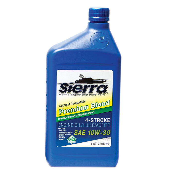 Sierra 18-9420CAT-2 4-Stroke Mineral Forumulation Marine Outboard Engine Oil, 10W-30, Qt.