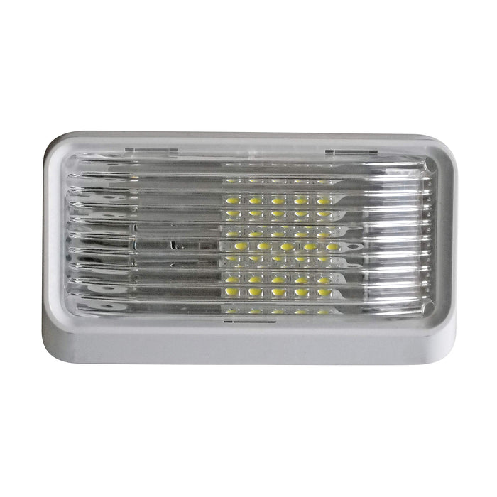 Valterra DG71254VP Incandescent Surface Mount Porchlight w/o Switch, Rectangular, White w/Clear Lens