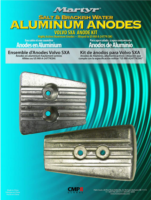 CMP CMSXAKITA Martyr Anode Kit, For Volvo Penta SX-A/DPS Engine (Contains 1-3841427, 1-3883728, Hardware)
