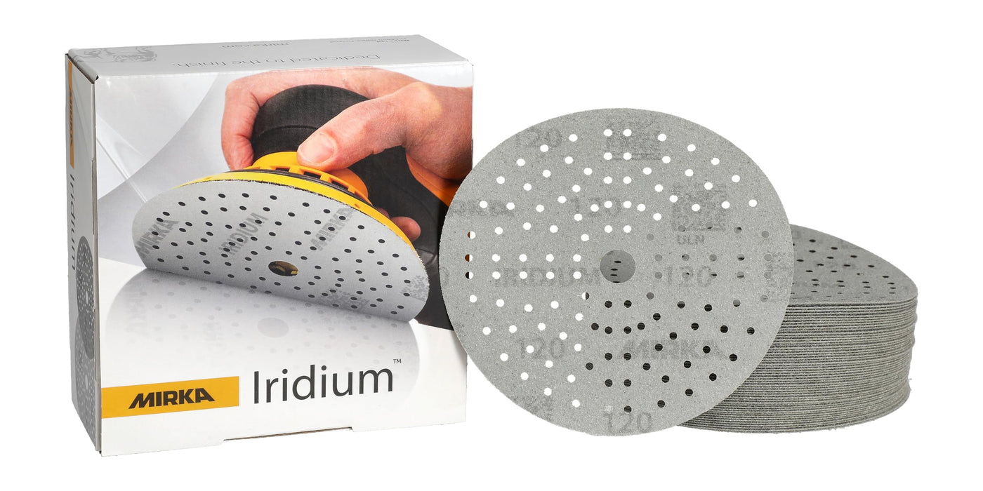 Mirka 24-6MH-120 Iridium Sanding Discs, 6", 120 Grade, 50/pk