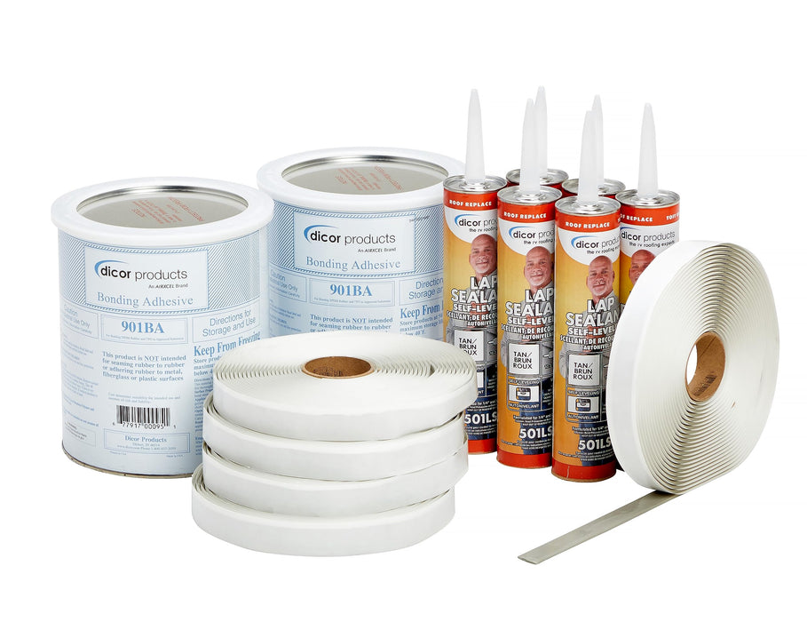 Dicor Corporation 401-CK-T Rubber Roof Installation Component Kit, Tan