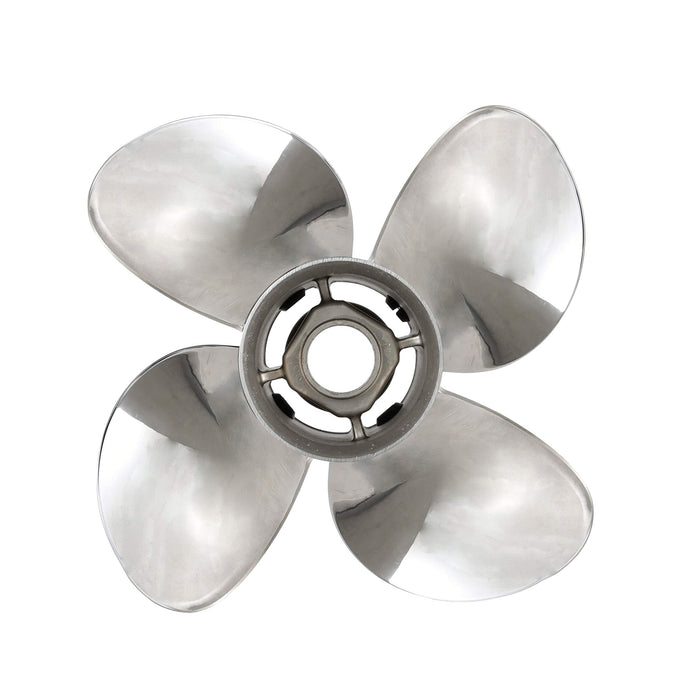 Mercury 48-8M0055559 Q4 4-Blade SS Prop, 14" x 13 Pitch, Right Hand Rotation, fits 40 CT, 125 HP