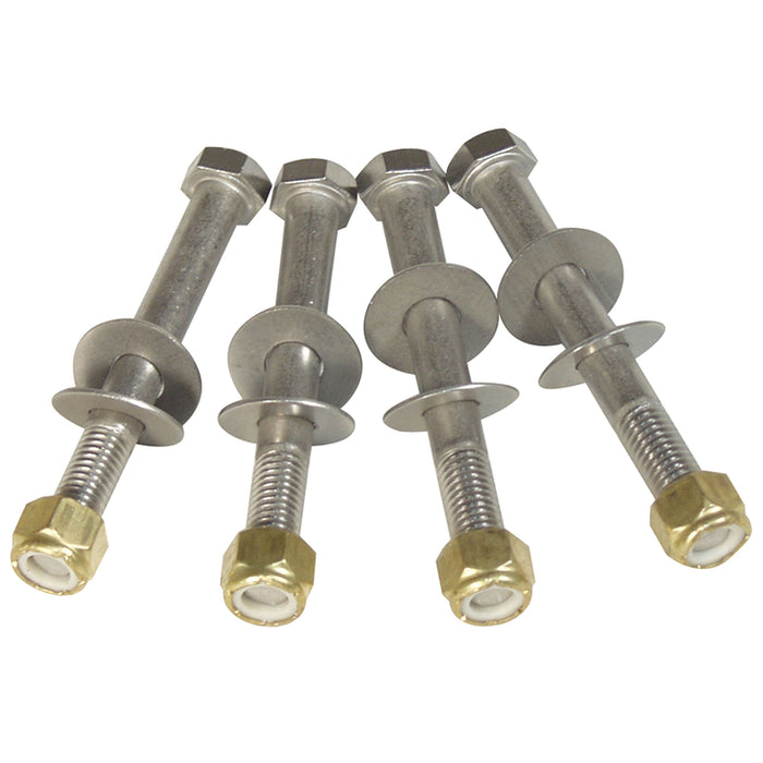 SeaStar DK6135 Jack Plate Mounting Bolt Kit, 4 Stainless Steel Bolts, Brass Nylock Nuts and Washers