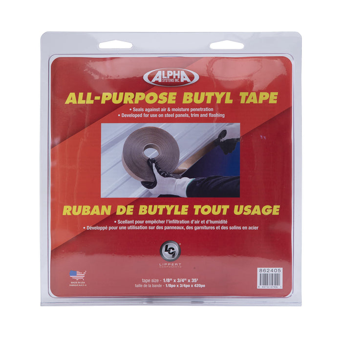 Lippert 862405 Alpha Systems All-Purpose Butyl Tape, 1/8" x 3/4" x 35"