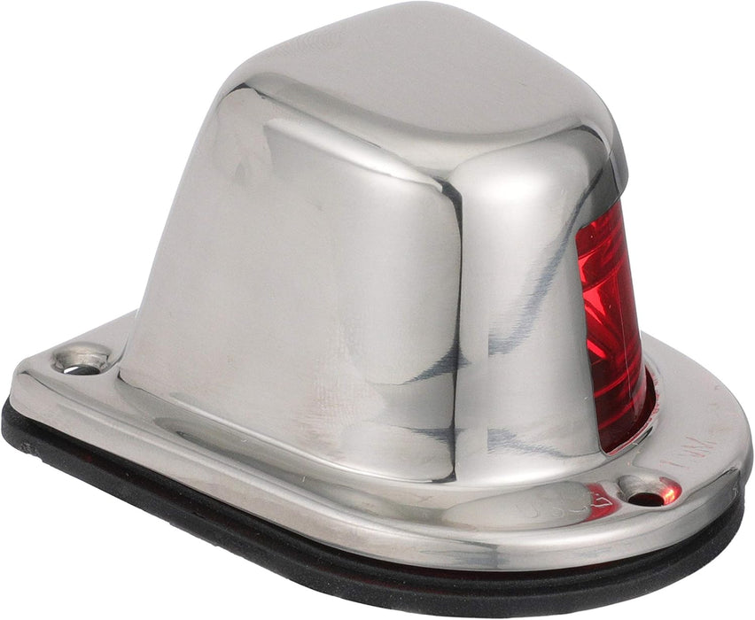 Attwood 1-Mile Deck Mount, Red Sidelight - 12V - Stainless Steel Housing