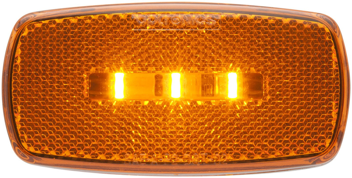 Optronics MCL32ABP Surface Mount LED Marker/ Clearance Light w/Reflex, White Base, Amber Lens