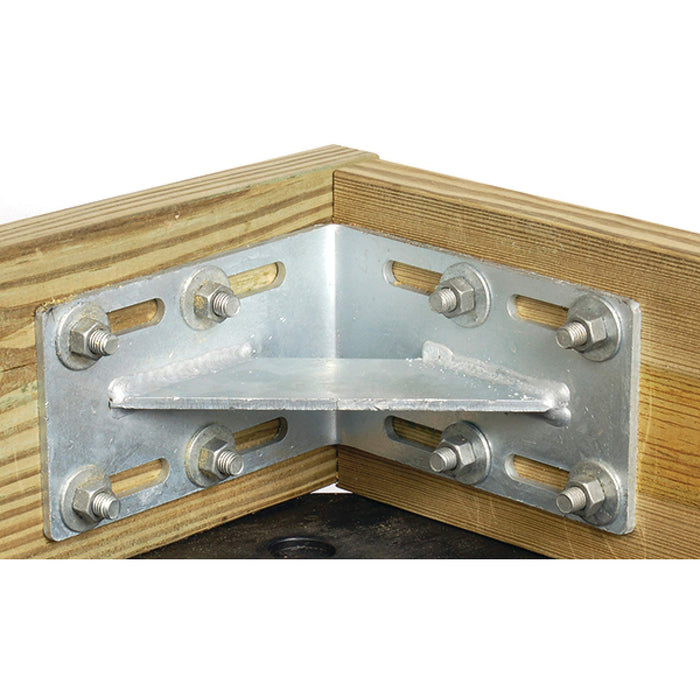 Tie Down 26424 Dock Hardware Inside Corner, 10.5" x 5", Elongated Holes & Larger Brace, Commercial Grade