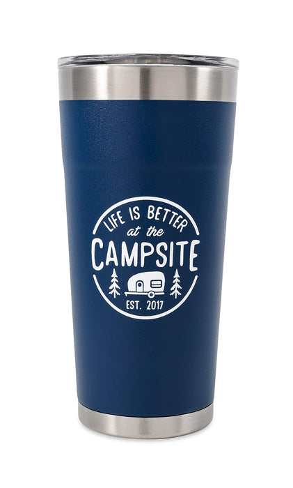 Camco 53323 Life Is Better At The Campsite Tumbler, 20 oz., Navy