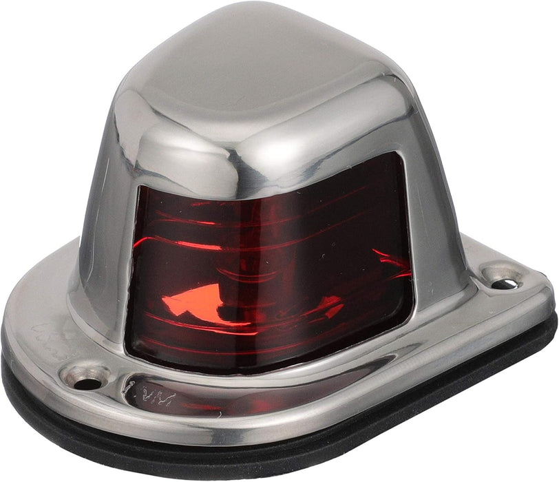 Attwood 1-Mile Deck Mount, Red Sidelight - 12V - Stainless Steel Housing