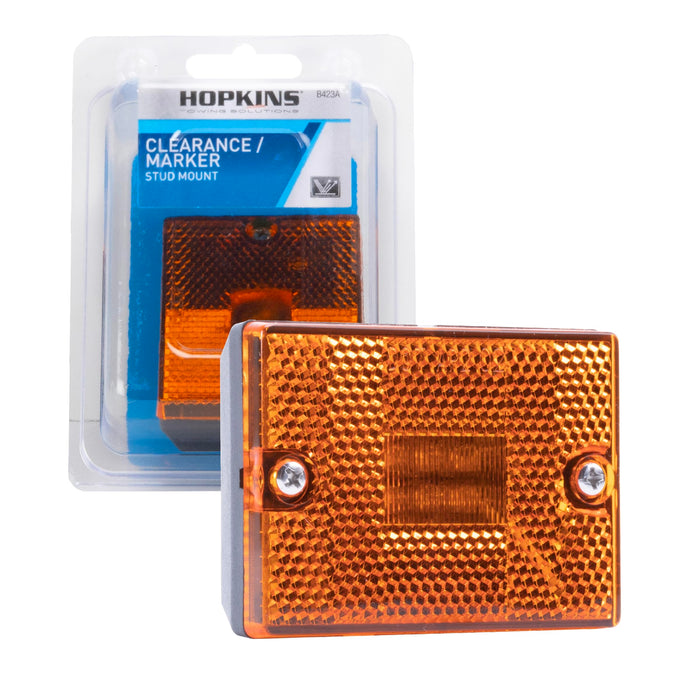 Hopkins Mfg B423A 2 3/4" Rectangle Clearance/Side Marker w/ reflex, Amber