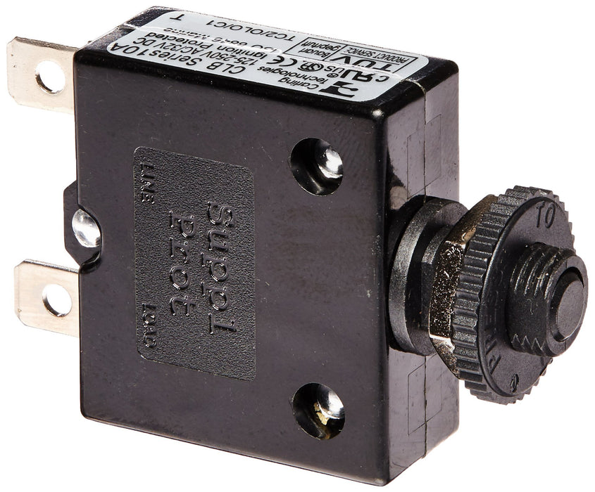 Sierra CB41210B Push Button Circuit Breaker, 10 Amp, Black