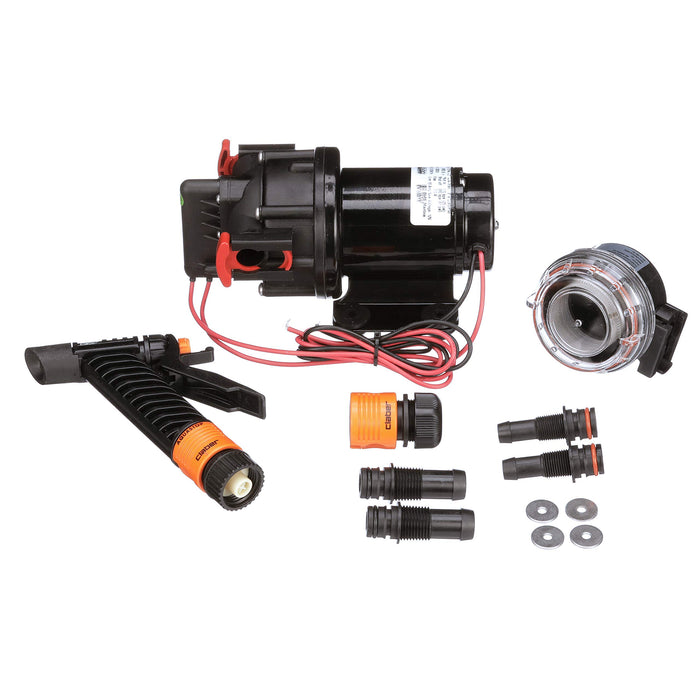 Seachoice 10-24728-03SC Wash Down Pump, 2.9 GPM @ 41 PSI, 12V DC, Includes Spray Nozzle and Inlet Strainer