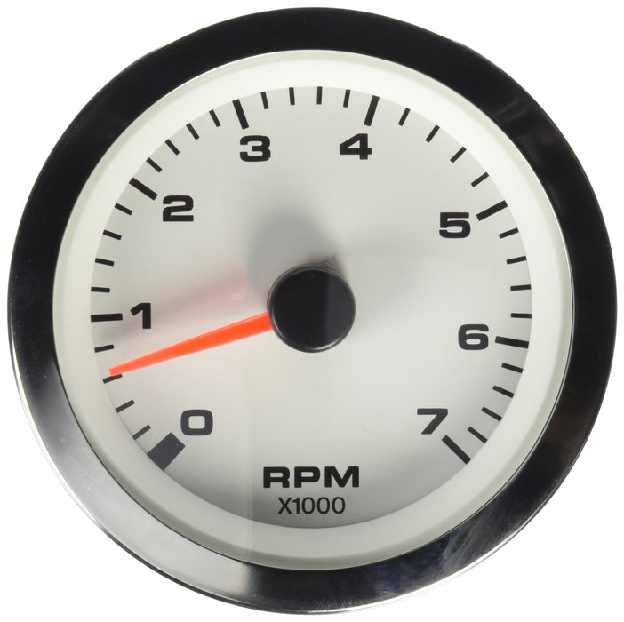 Sierra 62561P White Premier Pro Series 3" Outboard Tachometer, Stainless Steel, 0-7,000 RPM Dial Range, Outboard Alternator/Coil Sender