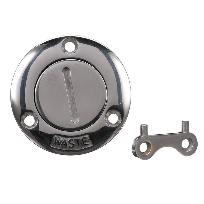 Seachoice 32281 SS Deck Fill w/ Cap (Chain Tether) for 1-1/2" Hose