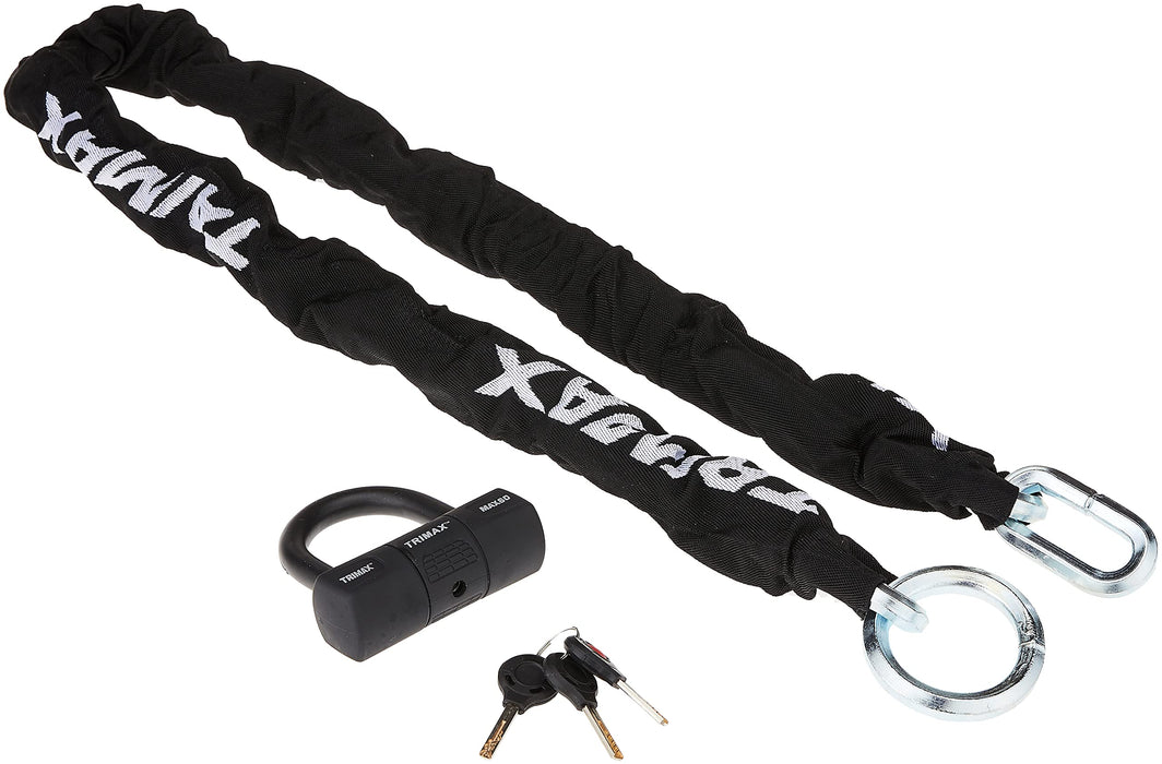 Trimax Locks THEX5060 Trimax Super Chain Combo Set Includes Max 60 Disc U-Lock &, 5' x 12mm Chain
